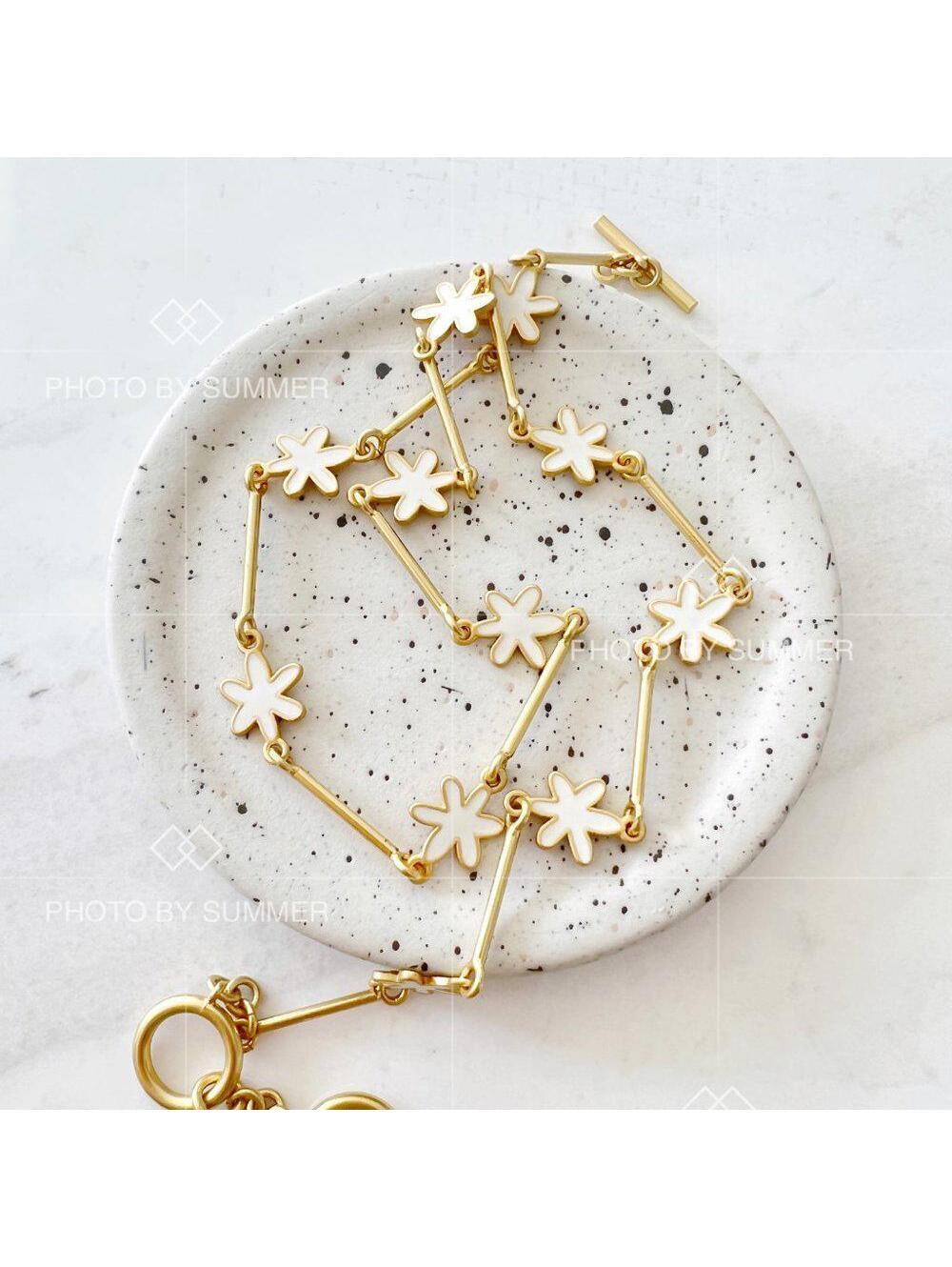 Madewell Enamel Blooms Toggle Necklace
